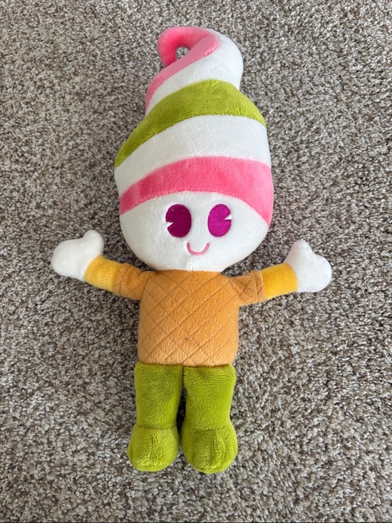 menchies Other - Plush Swirl-Top Stuffed Character in Pink, Green and Orange